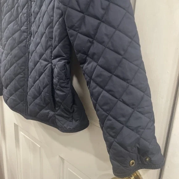 NWT POLO Ralph Lauren boy quilted jacket coat sz 8-10 M navy blue Classic